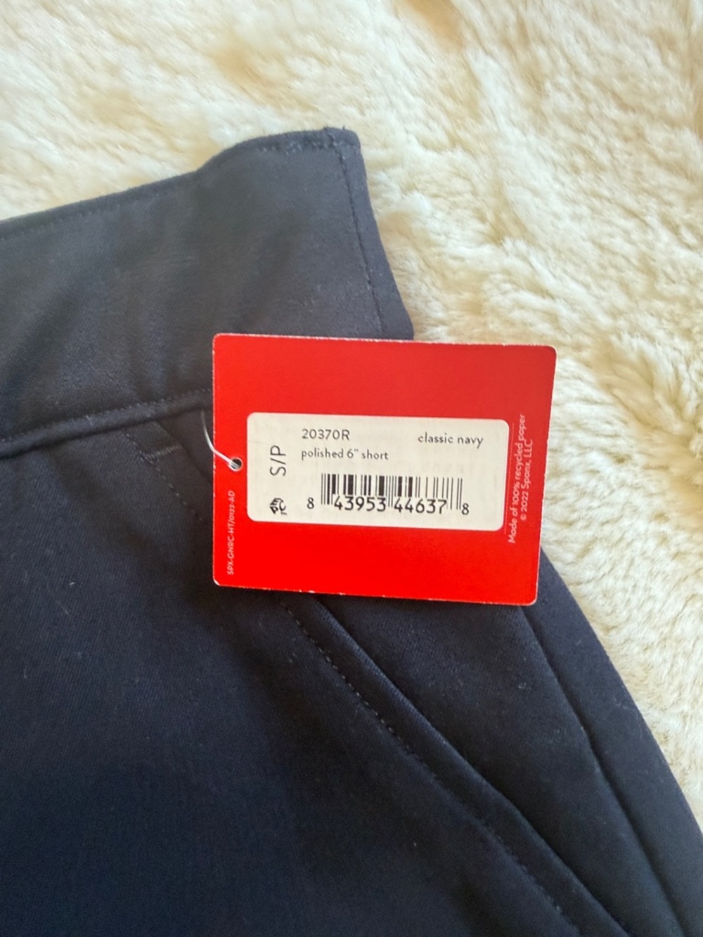 SPANX POLISHED SHORT CLASSIC NAVY STRETCH CHINO STYLE SIZE SMALL NWT - Picture 5 of 8